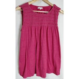 MAX STUDIO Linen Pink Sleeveless Top Solid Knit Size L